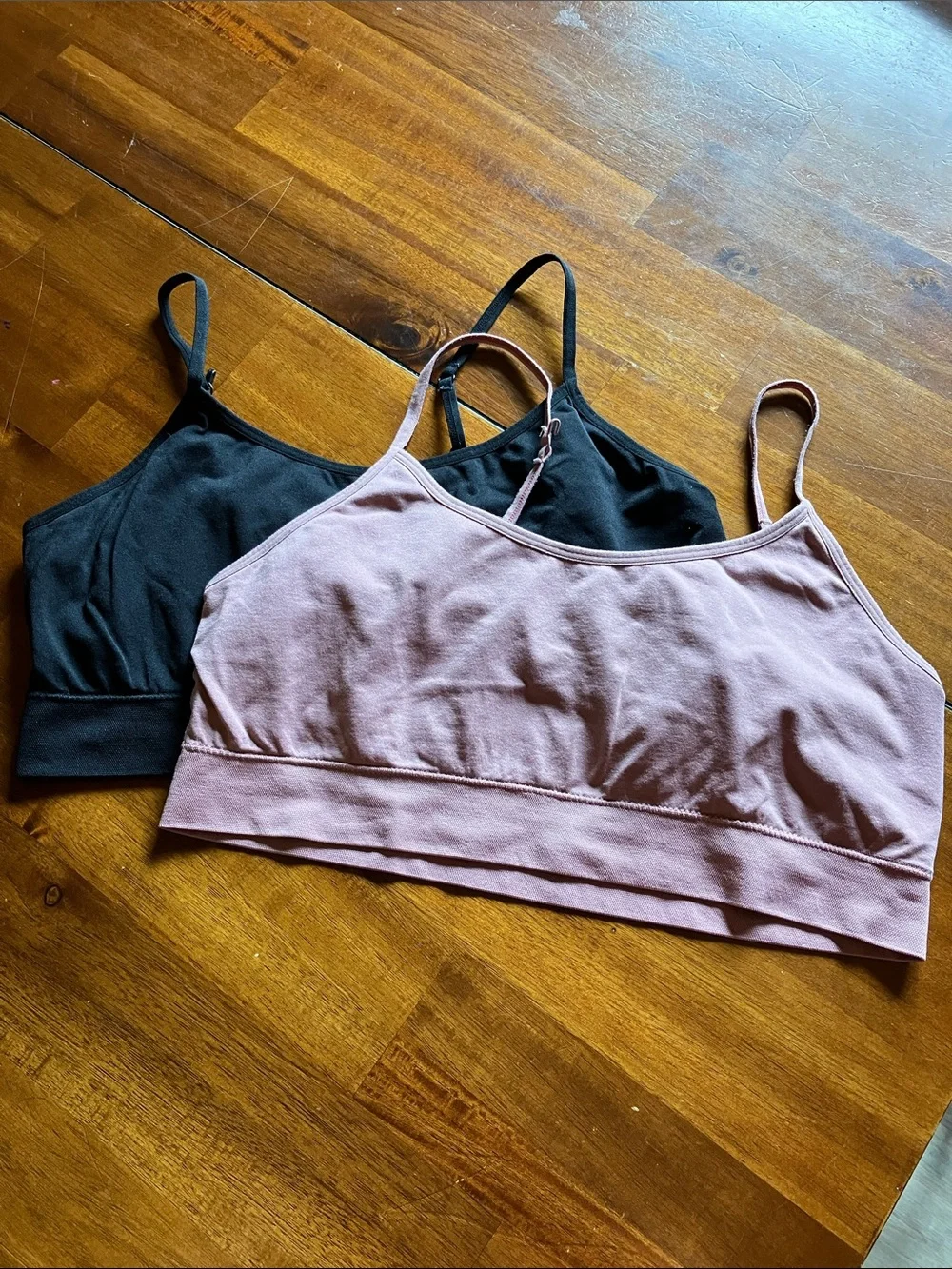 No Boundaries Pink and Black Double Pack Stretch Bralettes - Picture 1 of 2